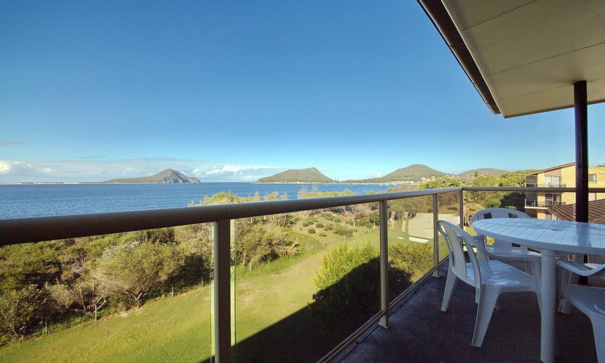 Nelson Bay Apartment | Panoramic views across Shoal Bay from the balcony