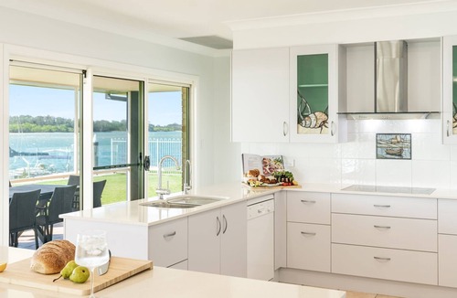 Yamba House | Dolphin View - Elegant Waterfront Haven with Private Pontoon - Holiday Yamba