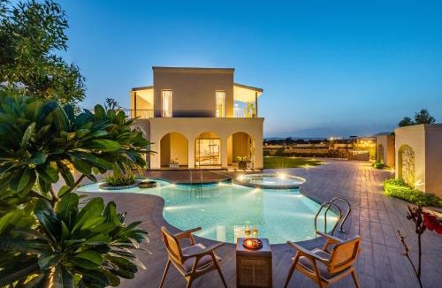 Amer Villa | ELIVAAS Signature Villa Fiorita Stunning Mediterranean-Style 3 BHK Villa With Outdoor Pool, Bar & Hill Views