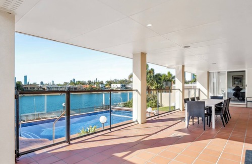 Broadbeach Waters House | Halcyon Days Canal Front Living with Pool and Jetty