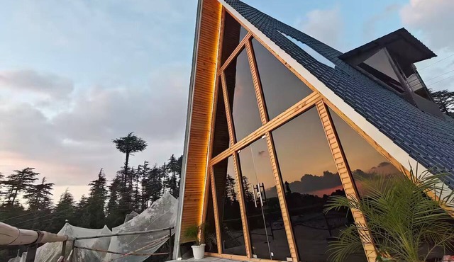 A shape cabin, Private jacuzzi