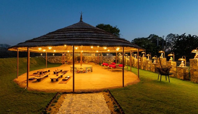 Alaya Stays Krishna Serenity Villa Pet-friendly 7-BHK Farmhouse with Pool, Gazebo and Garden in Govindgarh