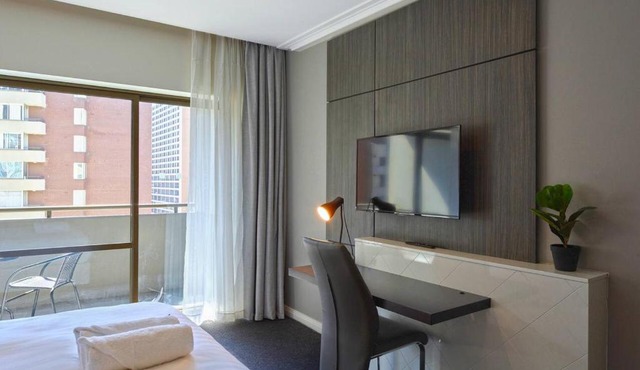 Metropolis Queen Studio with Indoor Pool Balcony in Melbourne