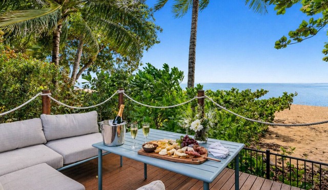Sandveil | Absolute Beachfront Access Home with Pool, Ocean Views & Family Space in Trinity Beach