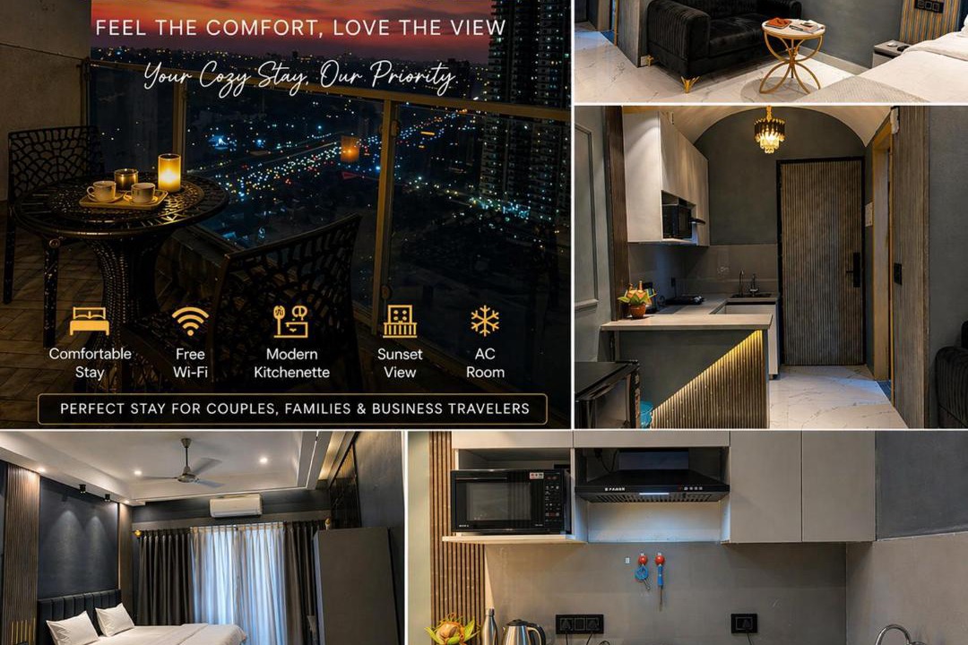 Greater Noida House | Cozy Sunset Stay Couple Friendly Studio Gaur City