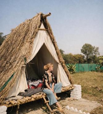 Bamboo A-Frame Camping at Khajuraho Farm Stay